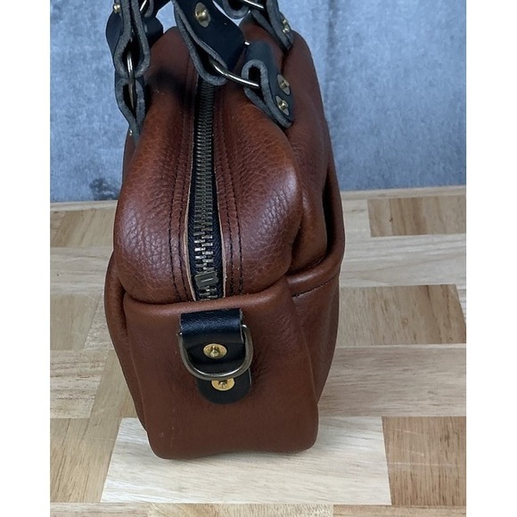 Go Forth Goods Mini Hoffman Crossbody Shoulder Hand Bag Saddle W/ Black Strap - Picture 5 of 16